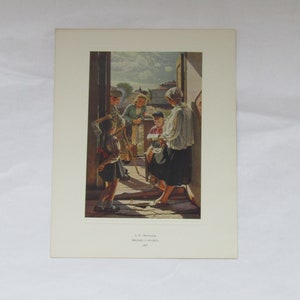 Pintura rusa vintage Impresión artística de Aleksandr Ivanovich Laktionov, Carta desde el frente, impresión artística, impresión artística rara, para enmarcar