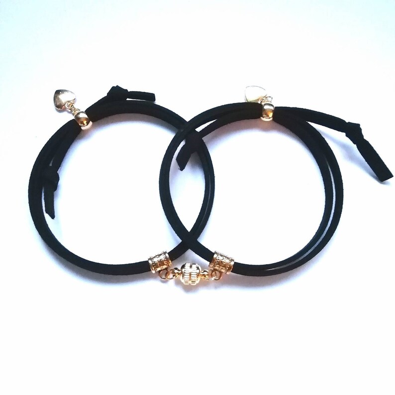 Pulseras Con Imán Para Parejas Pulseras imán para parejas Oro / conjunto de 2 / candado y | Etsy