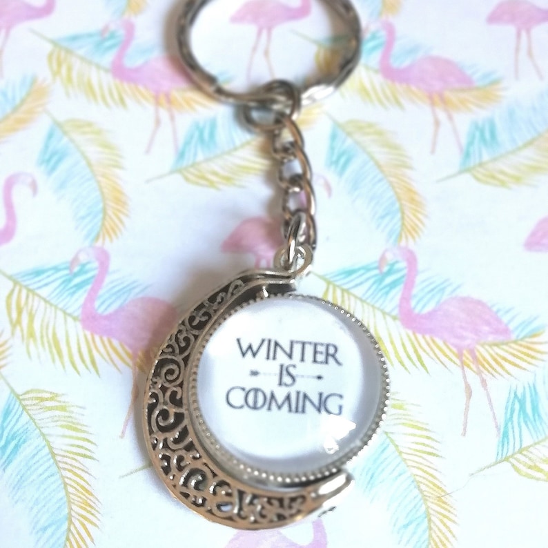 House Stark Winter is Coming. Winter is Coming Keyring Game of Thrones Keychain Stark spinning setting