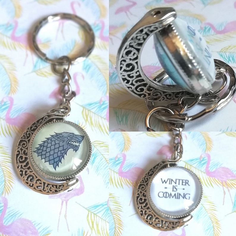 House Stark Winter is Coming. Winter is Coming Keyring Game of Thrones Keychain Stark spinning setting