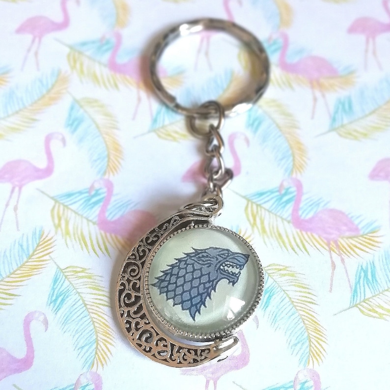 House Stark Winter is Coming. Winter is Coming Keyring Game of Thrones Keychain Stark spinning setting