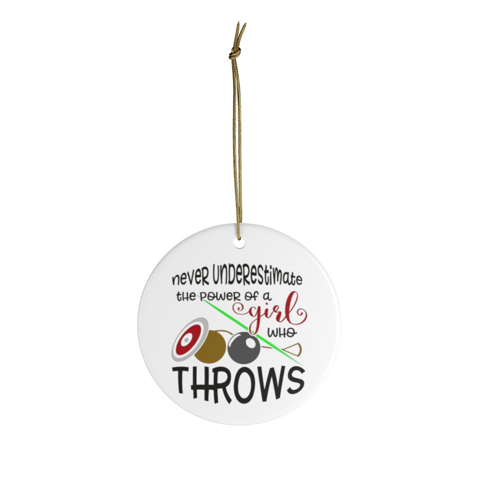Girl Who Throws Ceramic Ornament Thrower Ornament Shot Put Javelin