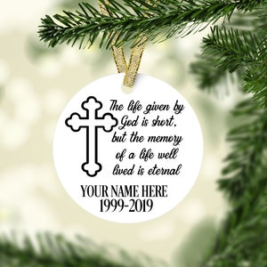 Personalized Memorial Keepsake Ornament Bereavement Ornament Etsy