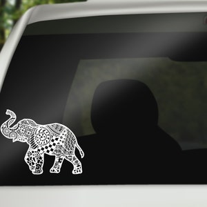 Zentangle Elephant Decal - Elephant Car Decal - Elephant Sticker - Elephant Bumper Sticker - Zentnagle Laptop Decal - Elephant Mascot