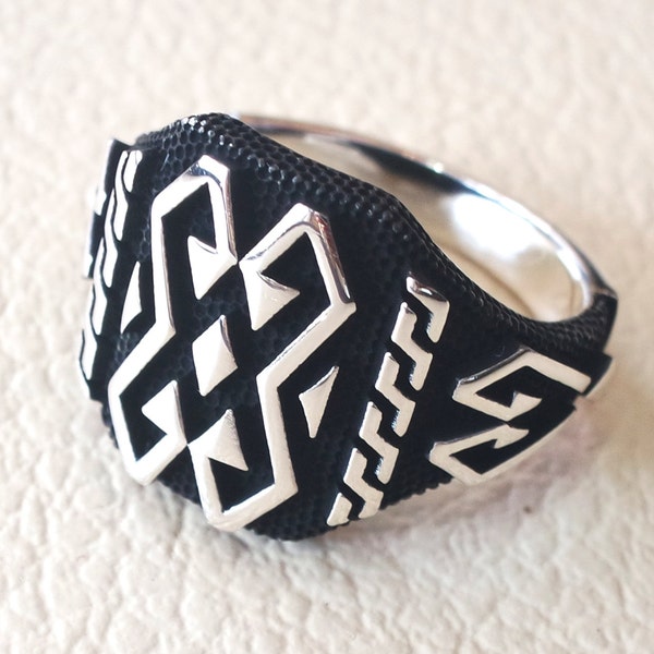 man ring celtic sterling silver 925 heavy rectangular shape any size antique style high quality jewelry