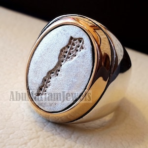 Maroc , Maroc , المغرب carte homme lourd bague argent sterling et bronze arabe dinde oriental signet style expédition rapide toutes tailles