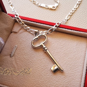 Palestina Return-sleutel met dikke ketting sterling zilver 925 sieraden Arabisch Palestijns rechtensymbool snelle verzending مفتاح العودة فلسطين