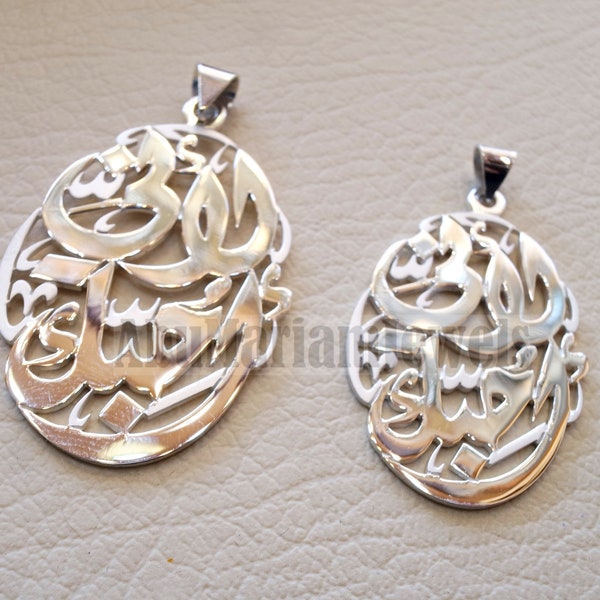 Love pendant with famous poem verse sterling silver 925 jewelry Arabic " Because I love you "لأني أحبك