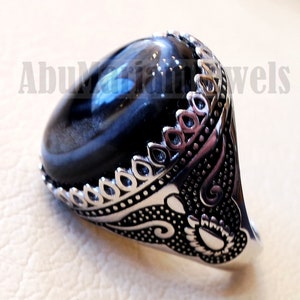 Sulymani aqeeq Huge agate natural cabochon man ring sterling silver all sizes jewelry middle eastern arabic turkey antique style image 3