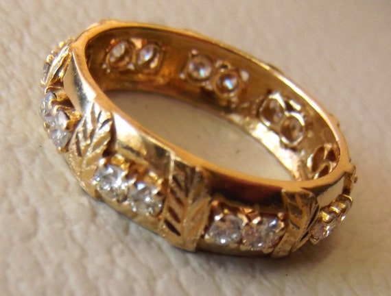 1970年代　ヴィンテージ18K ダイヤモンド　イアリング Vintage 18K Yellow Gold Diamond Ring Size 2.5 Circa 1970 - Etsy