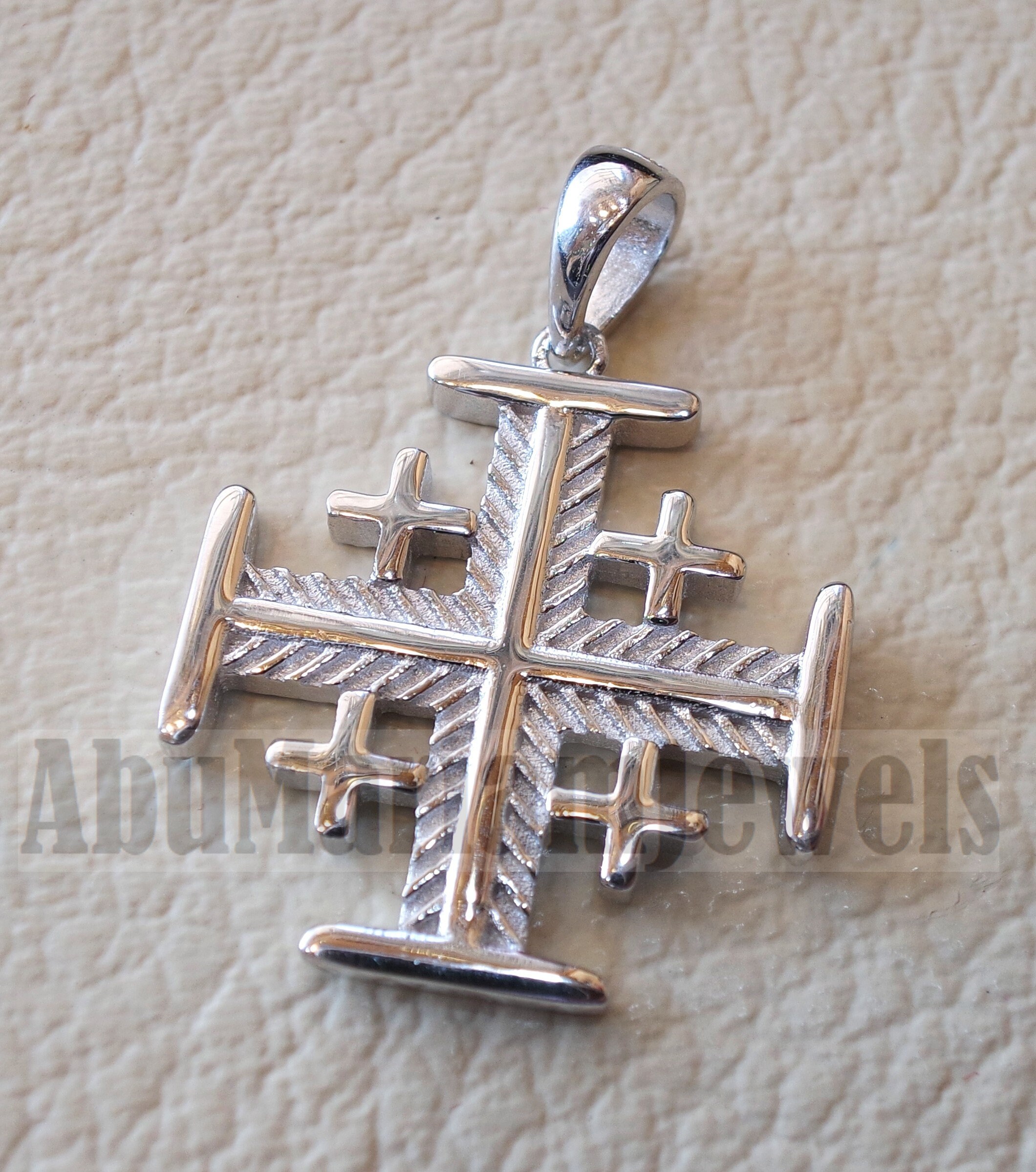 Jerusalem Cross Pendant Sterling Silver 925 Middle Eastern Etsy
