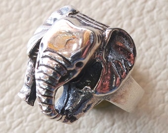 elephant pinkie ring sterling silver 925 man biker ring all sizes handmade animal jewelry fast shipping detailed craftsmanship