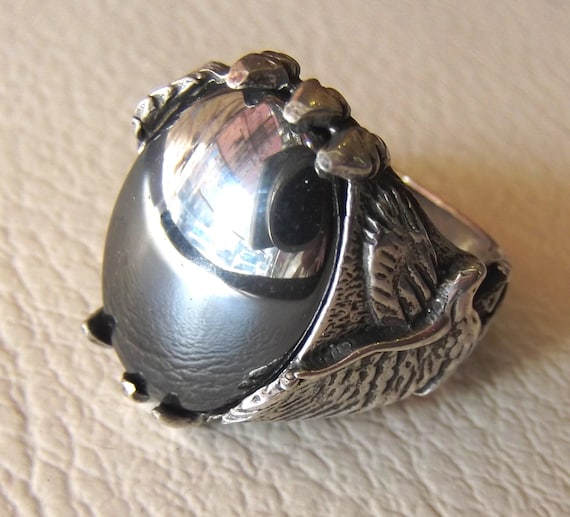 Natural hematite best sale ring