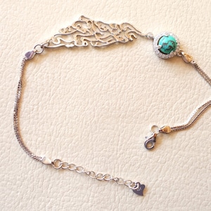 Palestina kaart armband met beroemde gedicht vers sterling zilver Turquoise 925 k hoge kwaliteit sieraden Arabisch snelle verzending خارطه و علم فلسطين