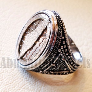 Palestine Map Man Ring Sterling Silver and Bronze Arabic - Etsy