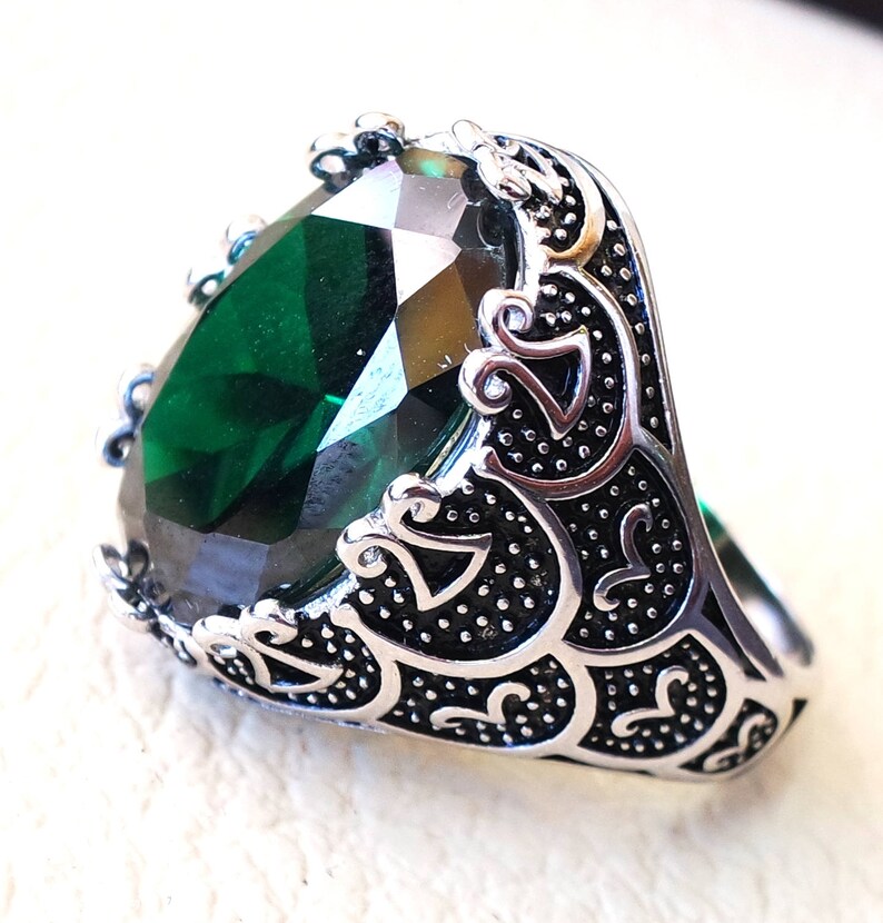 Corundum green emerald synthetic stone high quality imitation Etsy