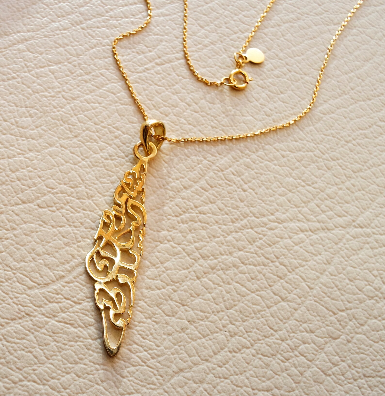 Palestine Map Flag Yellow Chain Unisex Necklace 44 Cm J300014