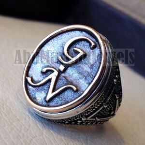 Iniziali personalizzato uomini anello personalizzato qualsiasi 2 lettere in stile gioielli antichi sterlina 925 e bronzo di qualsiasi dimensione In-1002