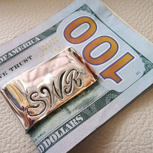 personalizado personalizado plata esterlina pesada 925 clip de dinero tres letras o un nombre árabe o inglés o cualquier otro se puede aplicar