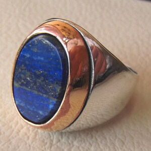 Clous D'oreilles Vintage En Or 14K Avec Pierre Lapis-lazuli Bleue Ronde - Occasion, Style Sculpté