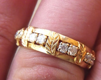 1970年代　ヴィンテージ18K ダイヤモンド　イアリング Wedding Band Diamond 18 K Yellow Gold Vintage 1970's 1980's