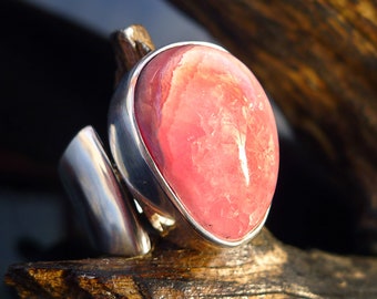 RHODOCHROSITE RING in Sterling Silver - Size 7 (N)