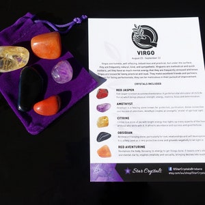VIRGO ZODIAC CRYSTAL Set - Zodiac Crystal Gift Set - Virgo Crystals - Birthday Gifts - Star Sign Gift - Zodiac Crystal Kit - Healing Crystal