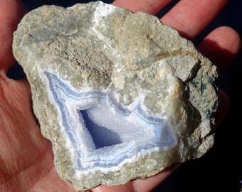 Geoda de Ágata de encaje azul - Cúmulo de cristal - Ágata de encaje azul - Cristal de ágata de encaje azul - Ágata geoda - Piedra preciosa de ágata - Encaje azul