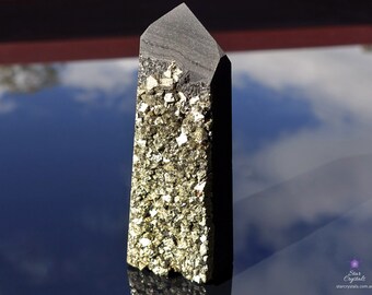 PYRITE - SPHALERITE POINT - Crystal Generator - Rare Crystals - Sphalerite Tower - Pyrite Cluster - Pyrite Crystal