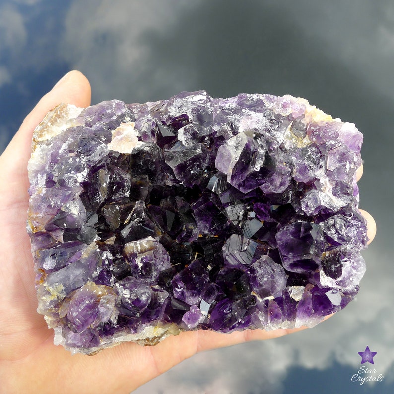 large amethyst clusters