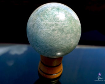AMAZONITE SPHERE - Crystal Sphere Stand - Amazonite - Polished Crystal - Heart Chakra Crystal - Green Crystal  - Heart Chakra Stone