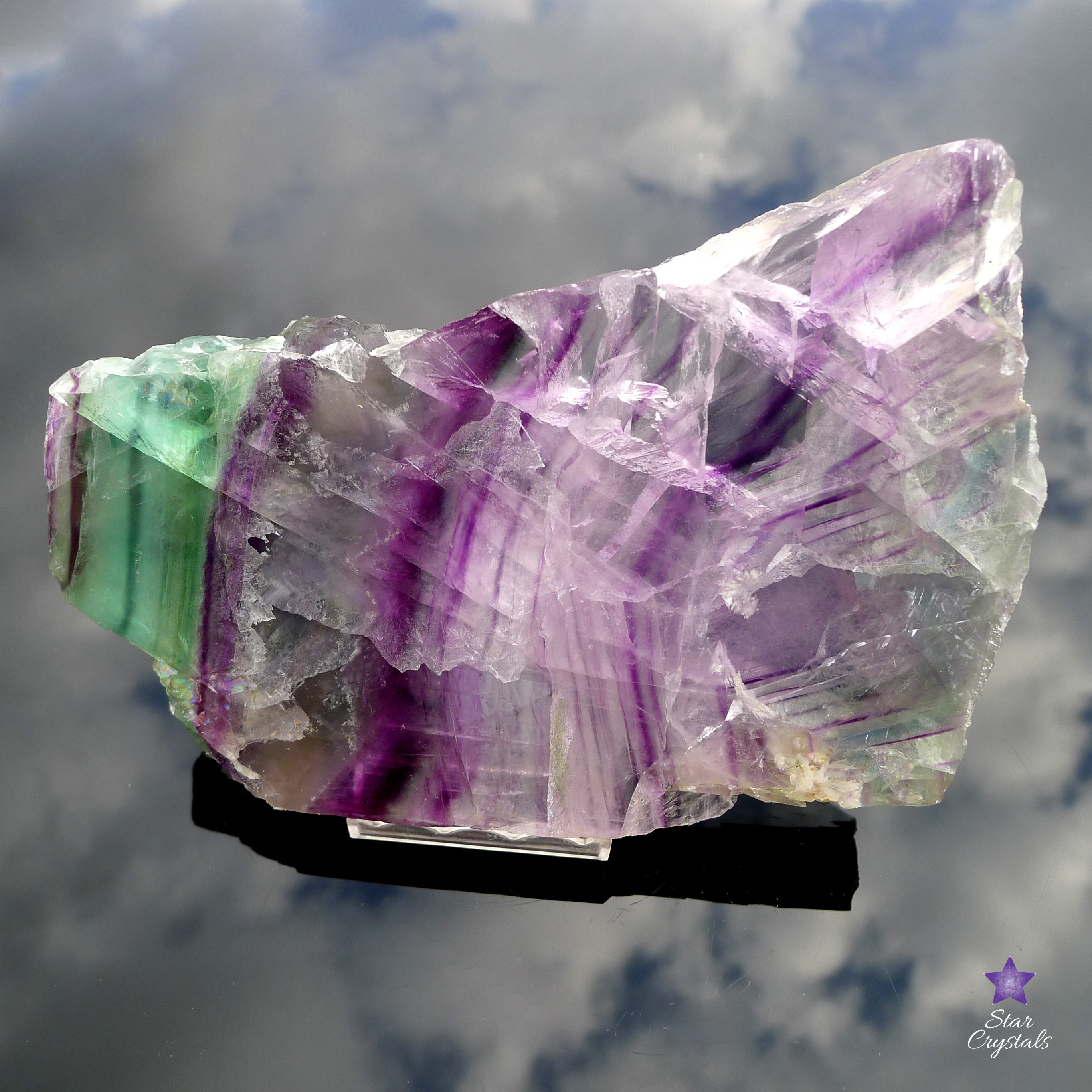 巨大フローライトスライス 巨大フローライトスライス グラデーションカラーが素敵な】 レインボー