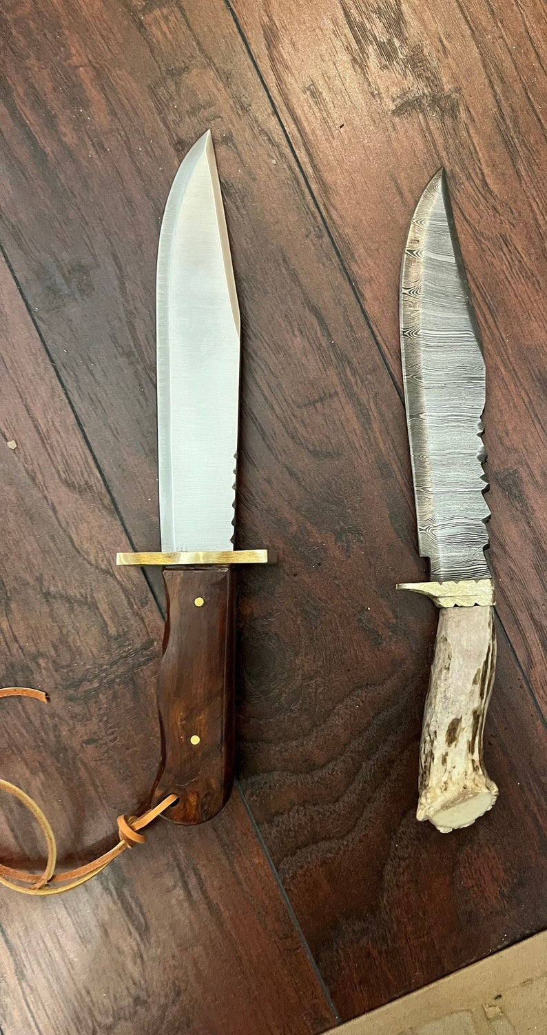 Custom Texas Made Hand Grind Knife Bowie in Stock Your Choice Etsy