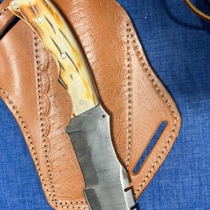 Damascus bone   handle   tanto knife from  iJK knives 1095/15n20