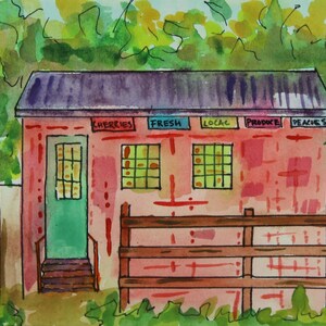 Bushels Bakery, Diamond Lake, WA, Signed Print, 5X7, w/ 8X10 Mat