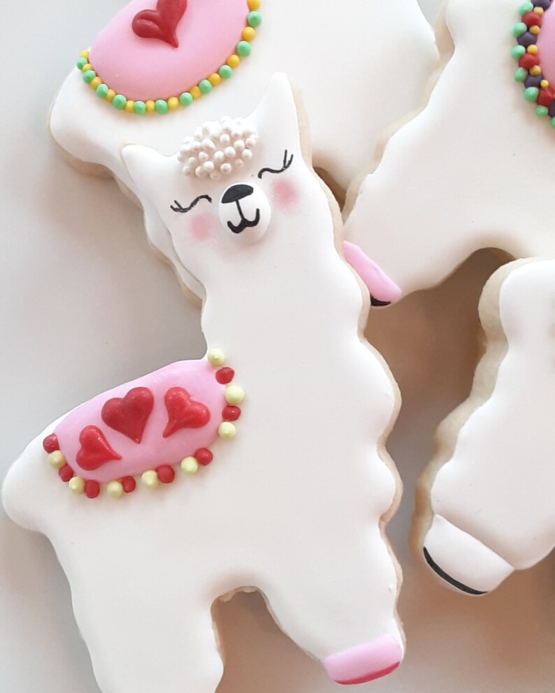 Llama Cookies Valentine's Day Llama Cookies Etsy