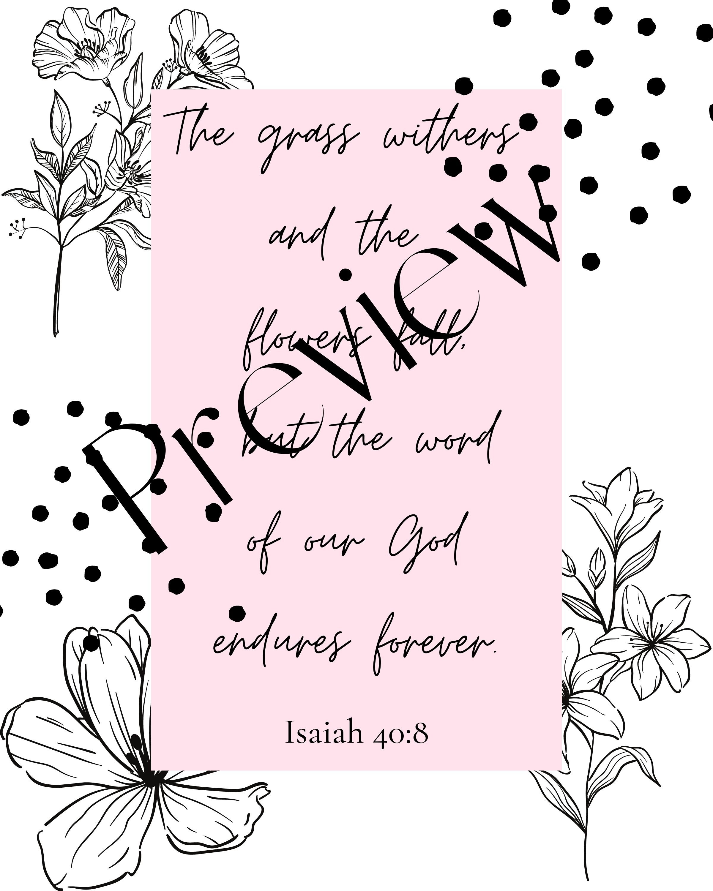 Canva Template Isaiah 40:8 Art Print - Etsy
