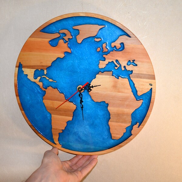 World Map Wall Clock Etsy