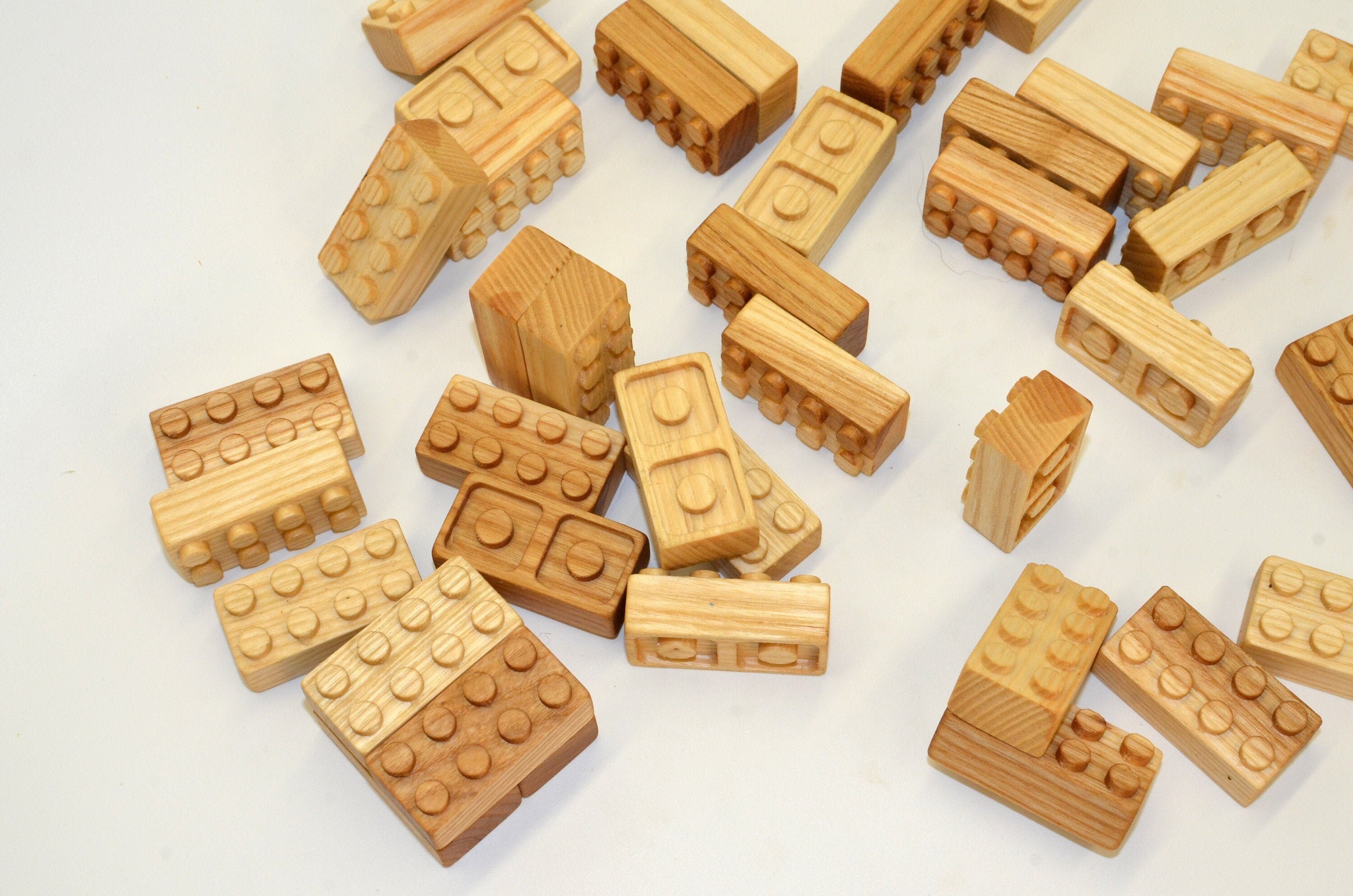 Wooden Building Blocks. 30 Pieces Etsy