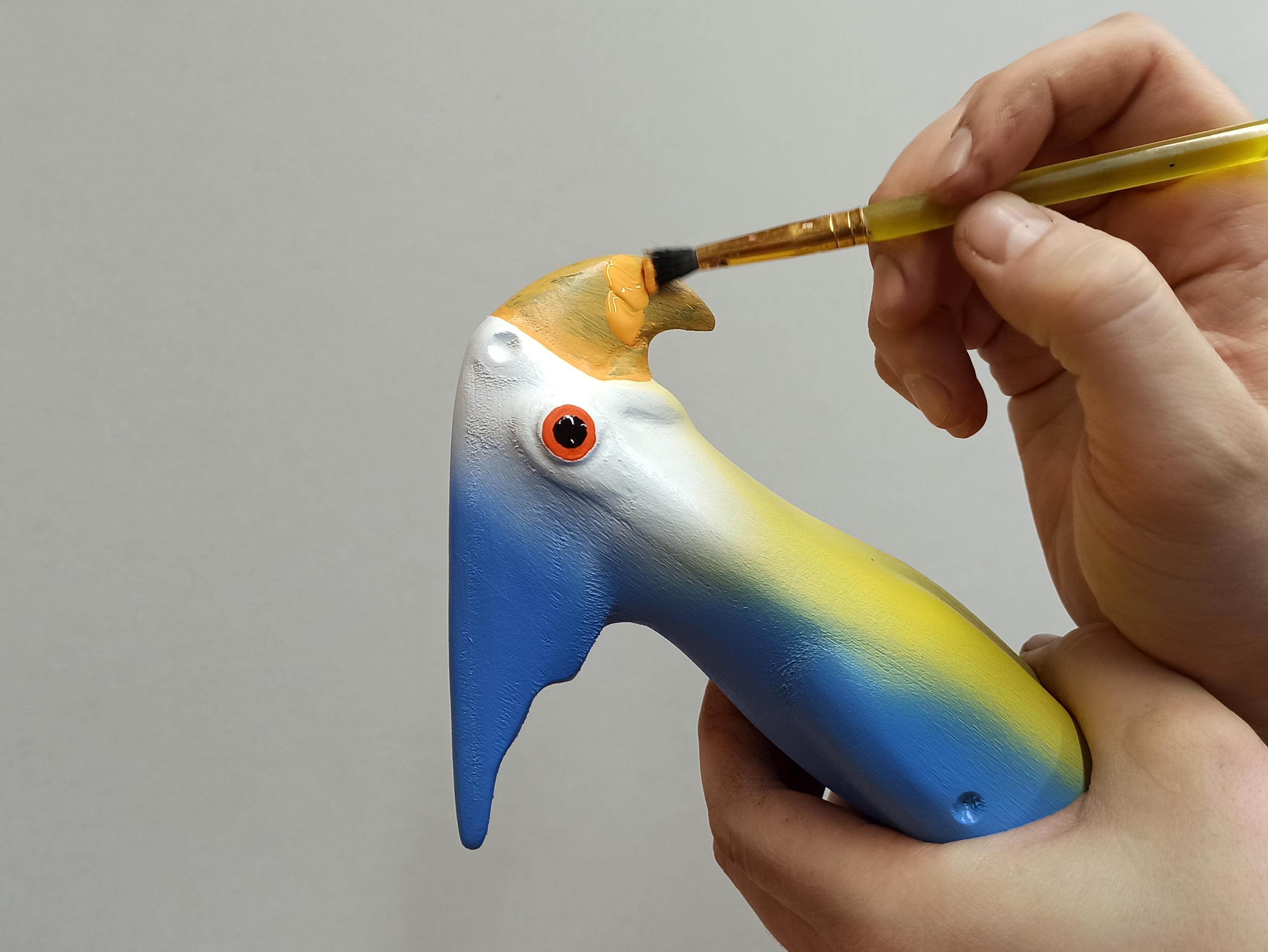 Handmade Wooden Ara Parrot Mobile – Colorful Bird With Flapping