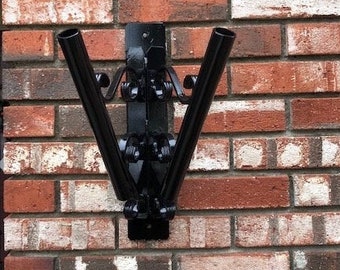 Wrought Iron Double Flag Holder
