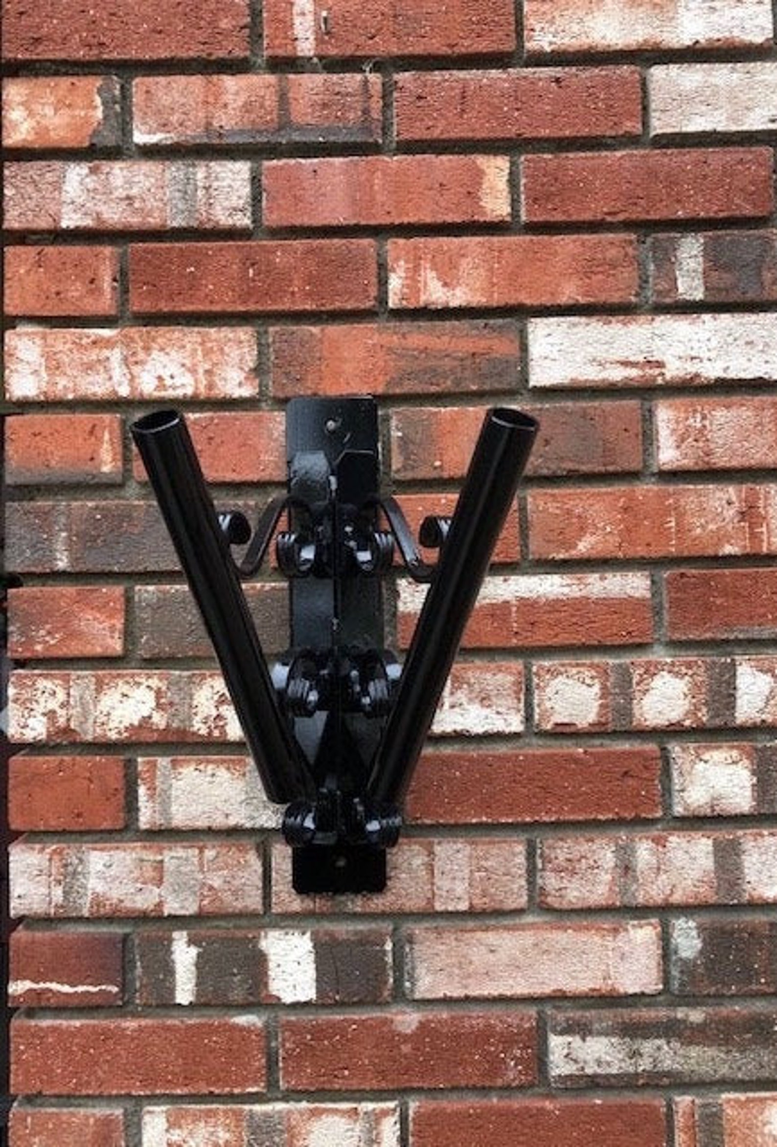 Wrought Iron Double Flag Holder Etsy