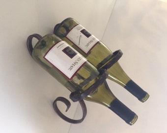 Wrought Iron bouble wine bottle holder