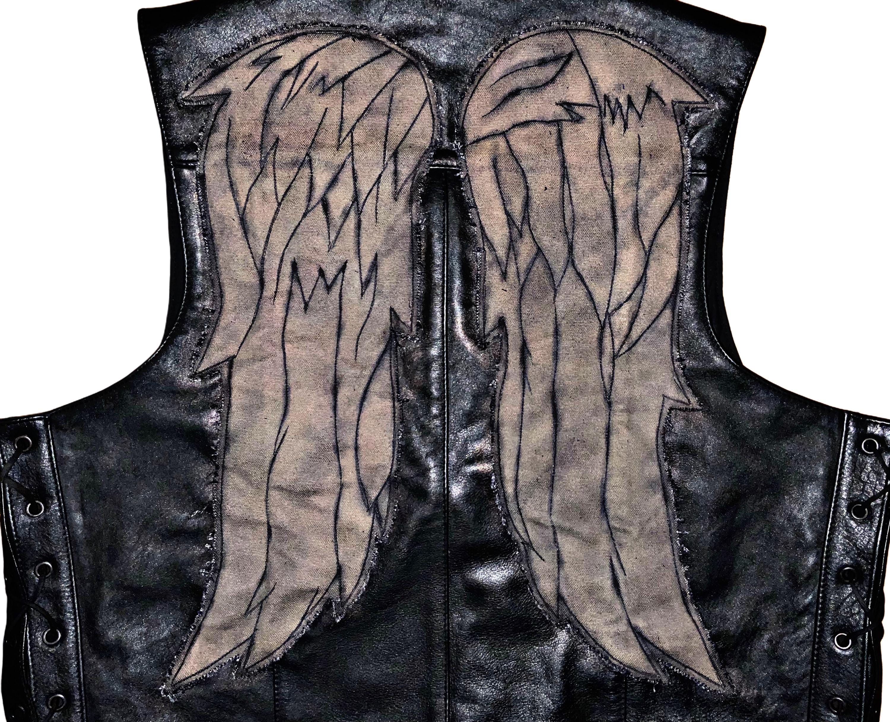 Leather Angel Wing Vest Season 8 - Etsy UK