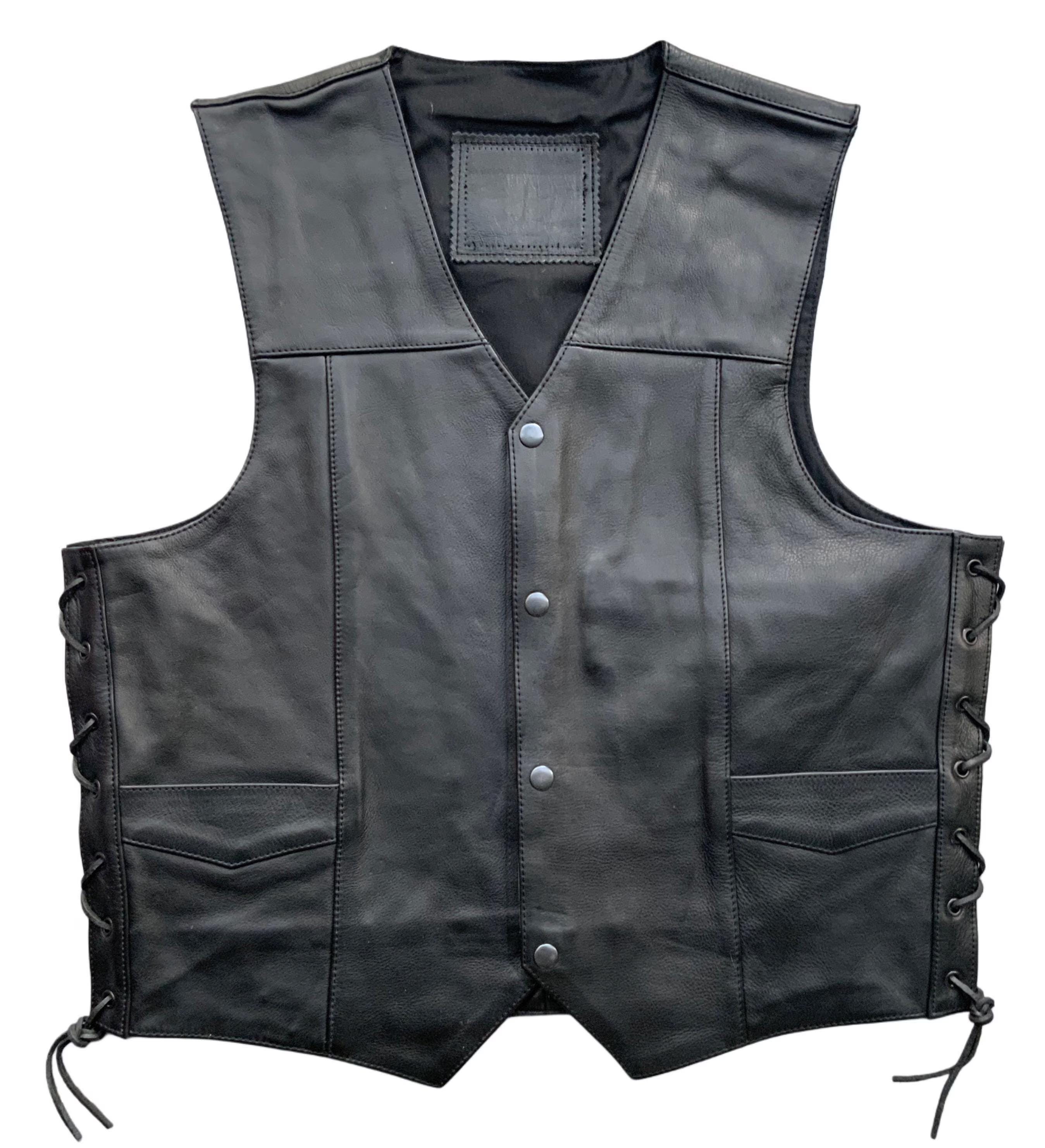 Leather Vest With Angel Wings - Etsy