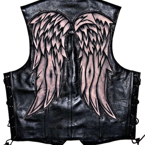 Dixon Angel Wing Leather Vest - Prison Era - Etsy