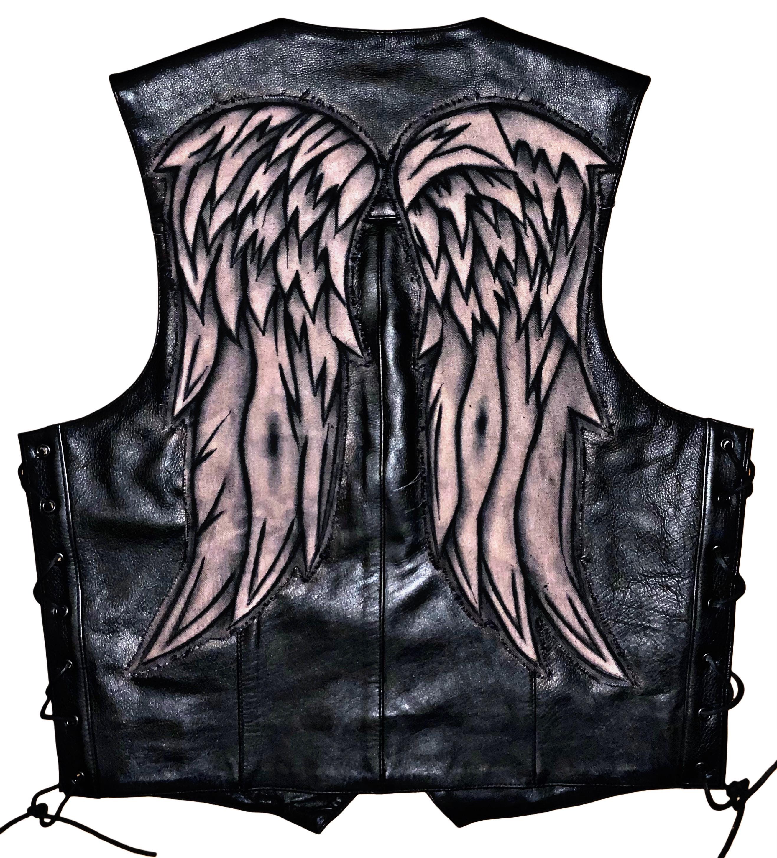 (希少)MASU 23AW ANGEL WING LEATHER VEST MASU(エムエーエスユー)のANGEL WING LEATHER VEST BLACKの通販