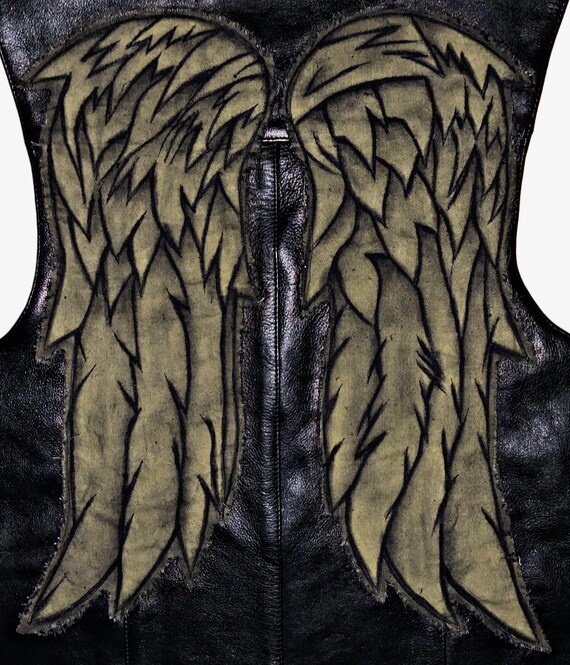 Leather Vest With Angel Wings - Etsy