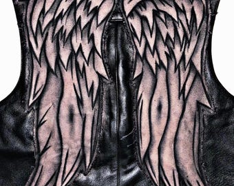 Buy Angel Wing Leather Vest Prison Era Hand Sewn Wings Online in