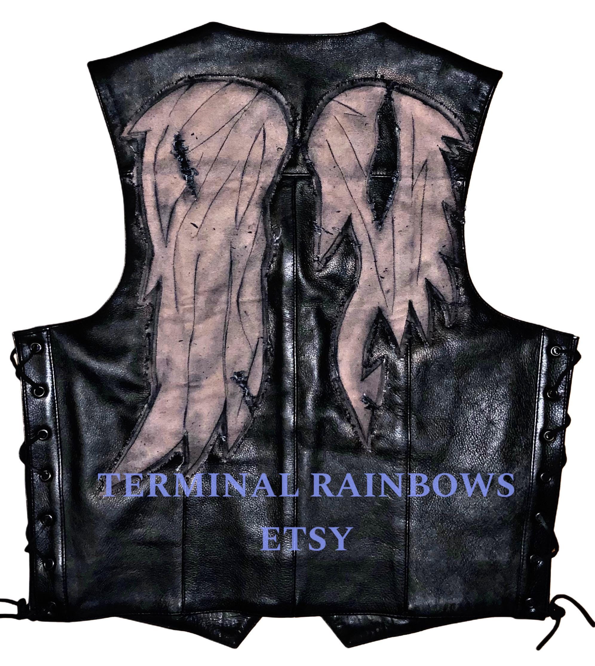 FALLEN ANGEL Wing Leather Vest - Etsy
